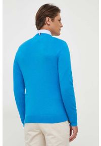 TOMMY HILFIGER - Tommy Hilfiger sweter z domieszką kaszmiru kolor niebieski lekki. Kolor: niebieski. Materiał: kaszmir. Styl: klasyczny #2