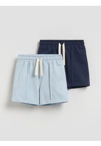Reserved - Bawełniane szorty 2 pack - niebieski. Kolor: niebieski. Materiał: bawełna #1