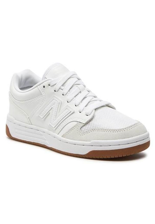 Buty do chodzenia dla dzieci New Balance Nb 480. Zapięcie: sznurówki. Kolor: biały. Materiał: tkanina, materiał, skóra, syntetyk. Szerokość cholewki: normalna. Sport: turystyka piesza