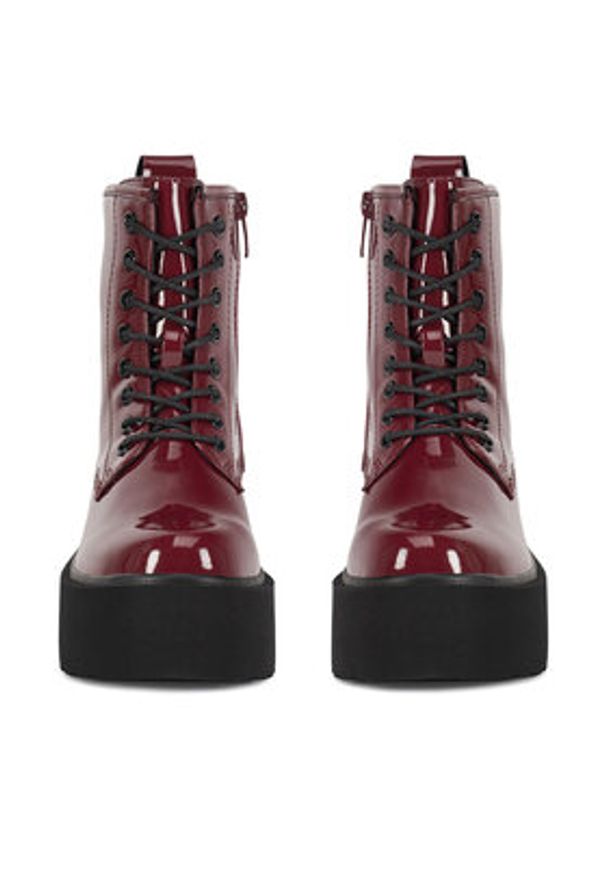 DeeZee Trzewiki WS101-08A Bordowy. Kolor: czerwony. Materiał: materiał