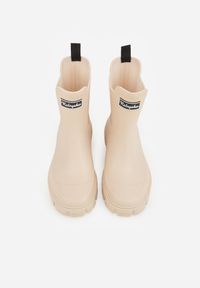 Renee - Beżowe Kalosze Typu Sztyblety z Antypoślizgową Podeszwą Volenne. Kolor: beżowy. Materiał: jeans. Styl: klasyczny #5