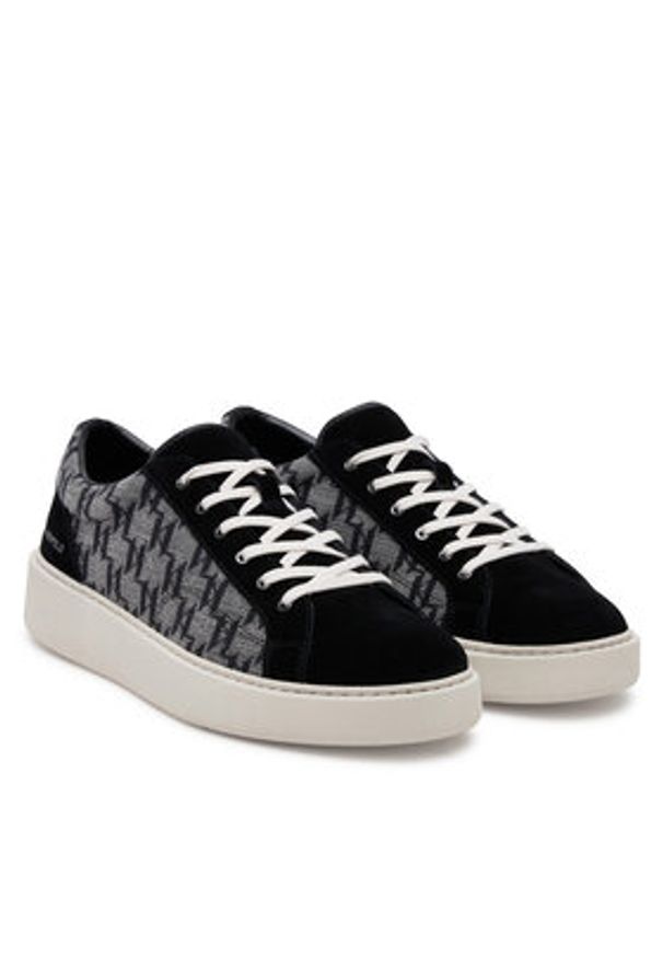 Karl Lagerfeld - KARL LAGERFELD Sneakersy Flint II KL53323 Czarny. Kolor: czarny. Materiał: zamsz, skóra