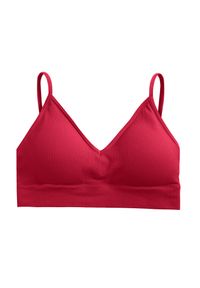 Intica - Braletka prążkowana elastyczna na co dzień Fatlinda. Kolor: czerwony. Materiał: prążkowany. Wzór: prążki