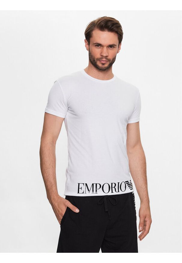 Emporio Armani Underwear T-Shirt 111035 3R755 00010 Biały Regular Fit. Kolor: biały. Materiał: bawełna