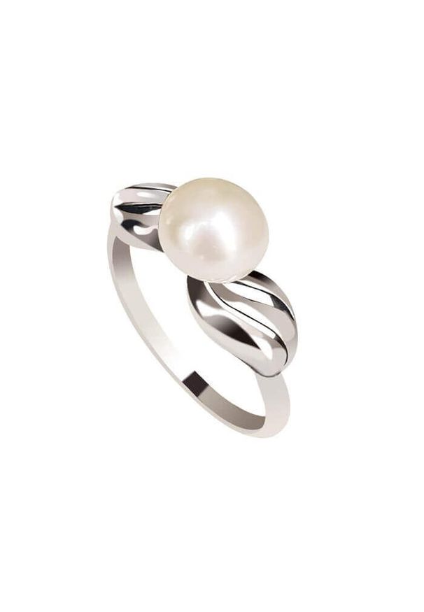 Polcarat Design - Srebrny pierścionek z perłą PK 2058. Materiał: srebrne. Kolor: srebrny. Wzór: aplikacja. Kamień szlachetny: perła