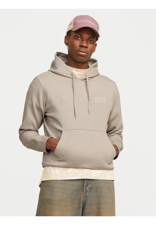 Jack & Jones Bluza Corp Logo 12152840 Beżowy Standard Fit. Kolor: beżowy. Materiał: bawełna