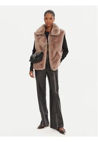Pinko - PINKO Bezrękawnik Deyn Gilet 105107 A2WN D01 Beżowy Regular Fit. Kolor: beżowy. Materiał: syntetyk. Długość rękawa: bez rękawów #4
