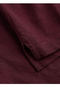 Ombre Clothing - T-shirt męski polo z ozdobnymi guzikami - bordowy V6 S1744 - XXL. Typ kołnierza: polo. Kolor: czerwony. Materiał: bawełna, dzianina #7