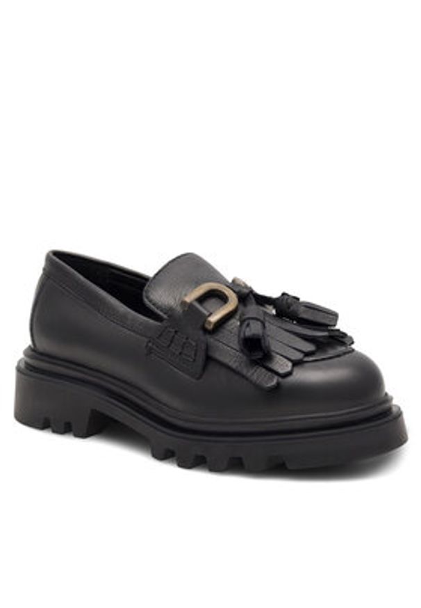 Badura Loafersy 22SS24 Czarny. Kolor: czarny. Materiał: skóra