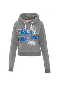 Bluza sportowa damska Superdry. Kolor: szary. Materiał: poliester, poliamid, bawełna