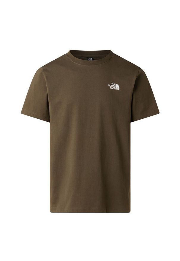 Koszulka męska The North Face Regular Short Graphic 0A8GUW21L1 - brązowa. Kolor: brązowy. Materiał: materiał, bawełna. Długość rękawa: krótki rękaw. Długość: krótkie. Sezon: lato