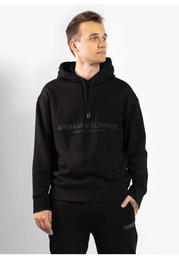 Armani Exchange - Bluza męska ARMANI EXCHANGE 6RZMLE-ZJ4XZ-1200. Kolor: czarny. Sport: turystyka piesza
