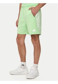 Adidas - adidas Szorty sportowe Future Icons 3-Stripes IR9200 Zielony Regular Fit. Kolor: zielony. Materiał: bawełna. Styl: sportowy