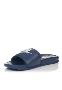 Klapki Męskie Sportowe Nike Benassi Jdi. Okazja: na plażę. Kolor: niebieski. Sezon: lato. Styl: sportowy