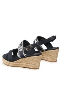 TOMMY HILFIGER - Tommy Hilfiger Espadryle Seasonal Webbing Mid Wedge FW0FW07091 Granatowy. Kolor: niebieski. Materiał: materiał