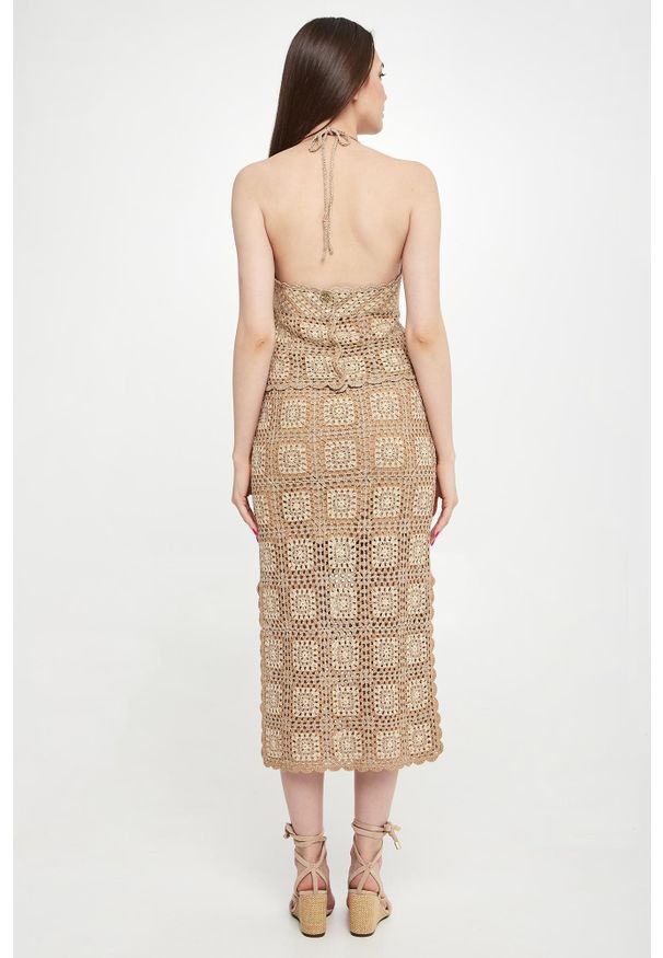 Twinset Milano - Komplet damski dziergany top + spódnica TWINSET. Materiał: dziergany