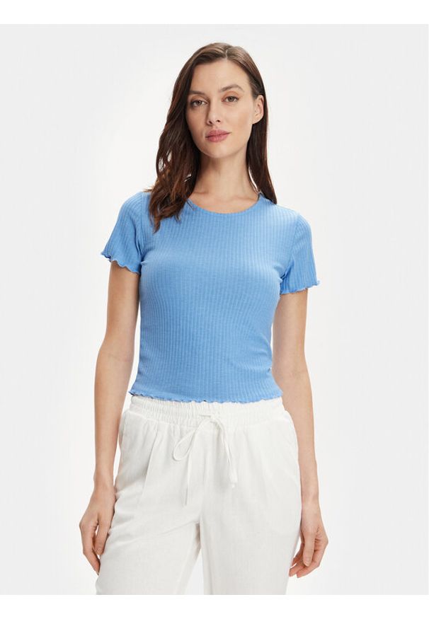only - ONLY T-Shirt Emma 15201206 Niebieski Regular Fit. Kolor: niebieski. Materiał: syntetyk, wiskoza