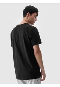 4f - 4F T-shirt regular gładki męski - czarny M. Okazja: na co dzień. Kolor: czarny. Materiał: bawełna, dzianina, jersey. Długość rękawa: krótki rękaw. Długość: krótkie. Wzór: gładki. Styl: klasyczny, casual, sportowy #2