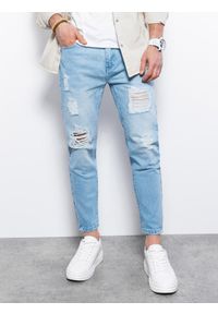 Ombre Clothing - Spodnie męskie jeansowe - jasny niebieski V1 P1028 - XXL. Kolor: niebieski. Materiał: jeans