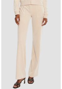 Juicy Couture - JUICY COUTURE Piaskowe damskie spodnie dresowe Del Ray Gold, Rozmiar S. Kolor: beżowy. Materiał: dresówka #3