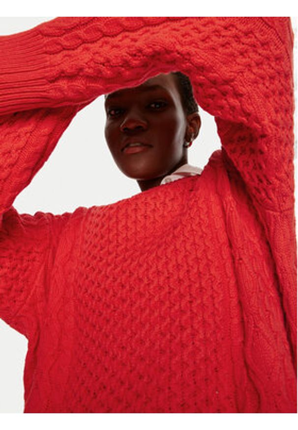 STAUD Sweter Tracy R24P3117CA Czerwony Oversize. Kolor: czerwony. Materiał: bawełna
