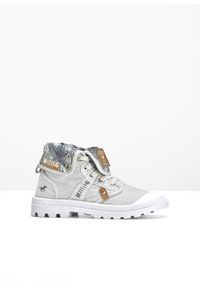 bonprix - Wysokie sneakersy marki Mustang, z bawełnianego płótna. Kolor: szary. Materiał: bawełna #1