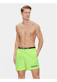 Calvin Klein Swimwear Szorty kąpielowe KM0KM00992 Zielony Regular Fit. Kolor: zielony. Materiał: syntetyk