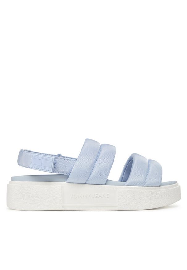 Tommy Jeans Sandały Tjw Flatform Sandal EN0EN02802 Błękitny. Kolor: niebieski. Materiał: materiał