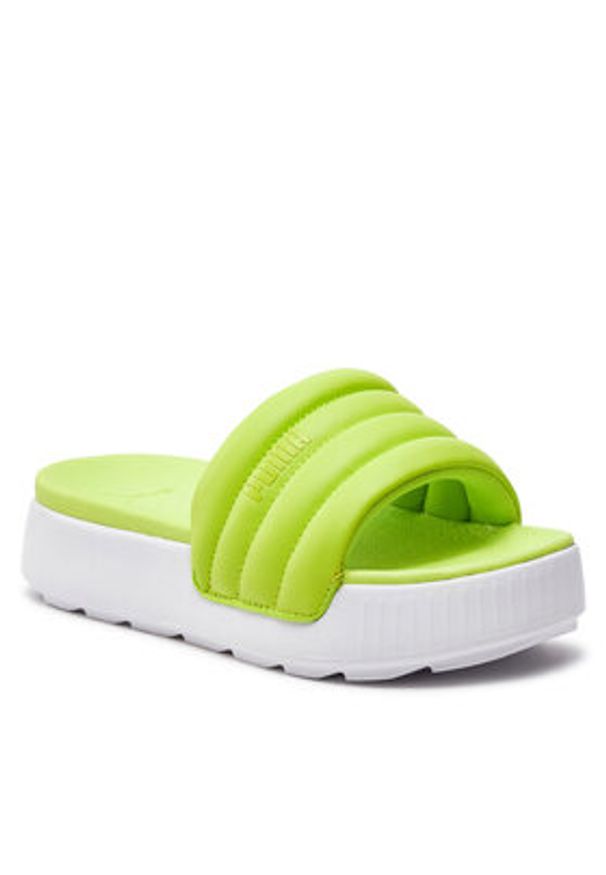Puma Klapki Karmen Slide Puffy Wns 395399-04 Zielony. Kolor: zielony. Materiał: skóra