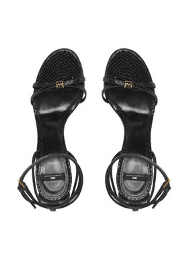 Elisabetta Franchi Sandały SA-69L-57E2-V680 Czarny. Kolor: czarny. Materiał: skóra
