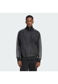 Adidas - adidas Bluza adicolor Denim Firebird KD1516 Czarny Loose Fit. Kolor: czarny. Materiał: bawełna #1