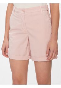 TOMMY HILFIGER - Tommy Hilfiger Szorty materiałowe WW0WW42457 Różowy Regular Fit. Kolor: różowy. Materiał: bawełna