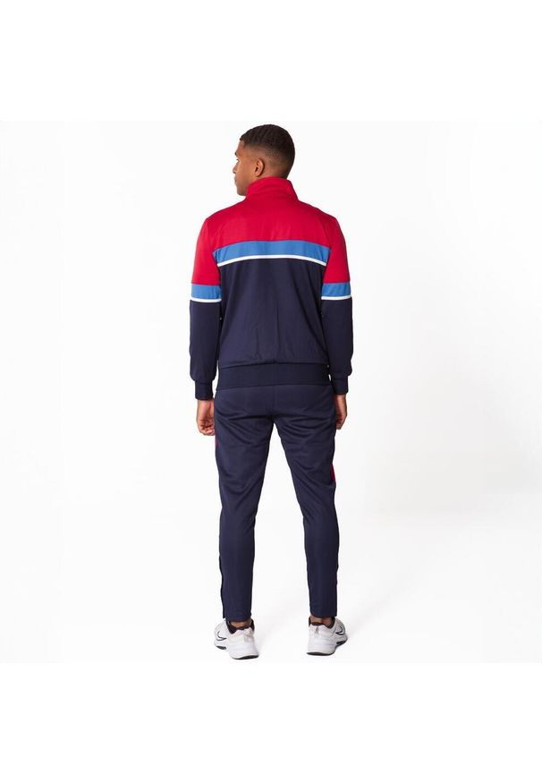 Dres piłkarski dla dorosłych FC Barcelona. Kolor: wielokolorowy, czerwony. Materiał: dresówka. Sport: piłka nożna