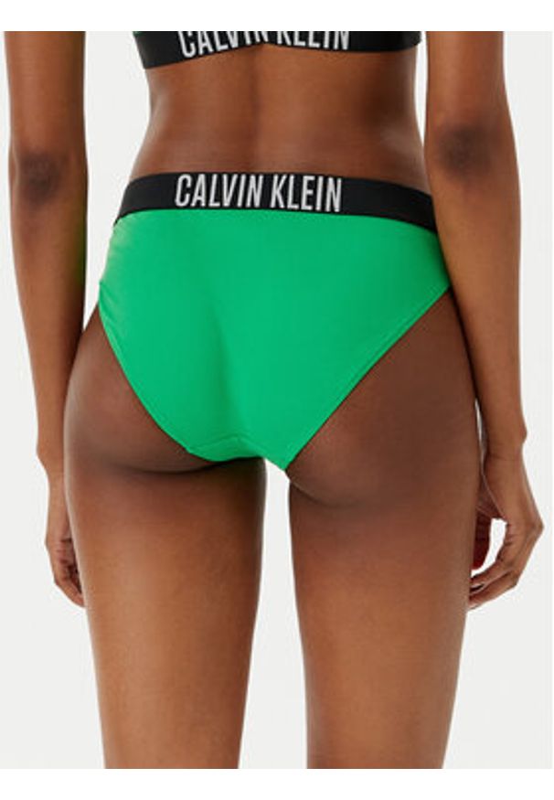 Calvin Klein Swimwear Dół od bikini KW0KW02856 Zielony. Kolor: zielony. Materiał: syntetyk