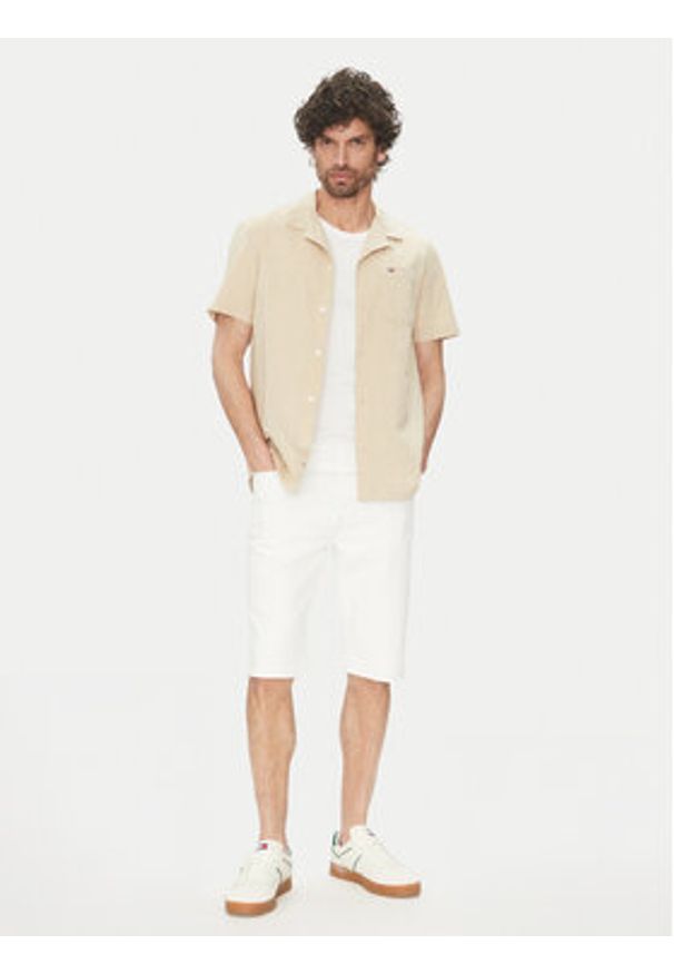 Tommy Jeans Koszula DM0DM20895 Beżowy Regular Fit. Kolor: beżowy. Materiał: bawełna