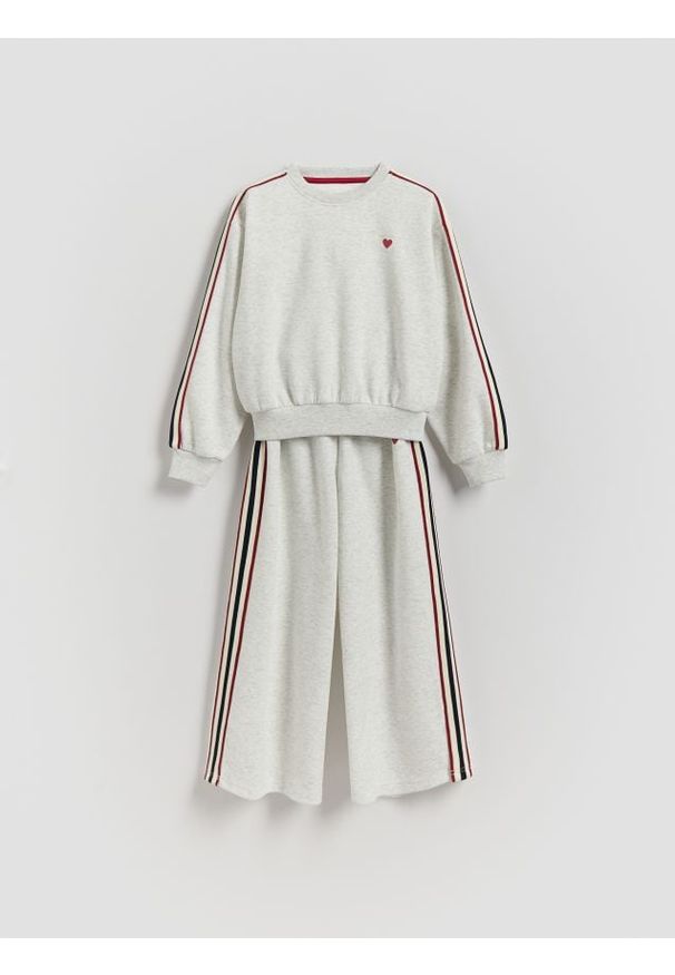 Reserved - Bawełniany komplet - jasnoszary. Kolor: szary. Materiał: bawełna