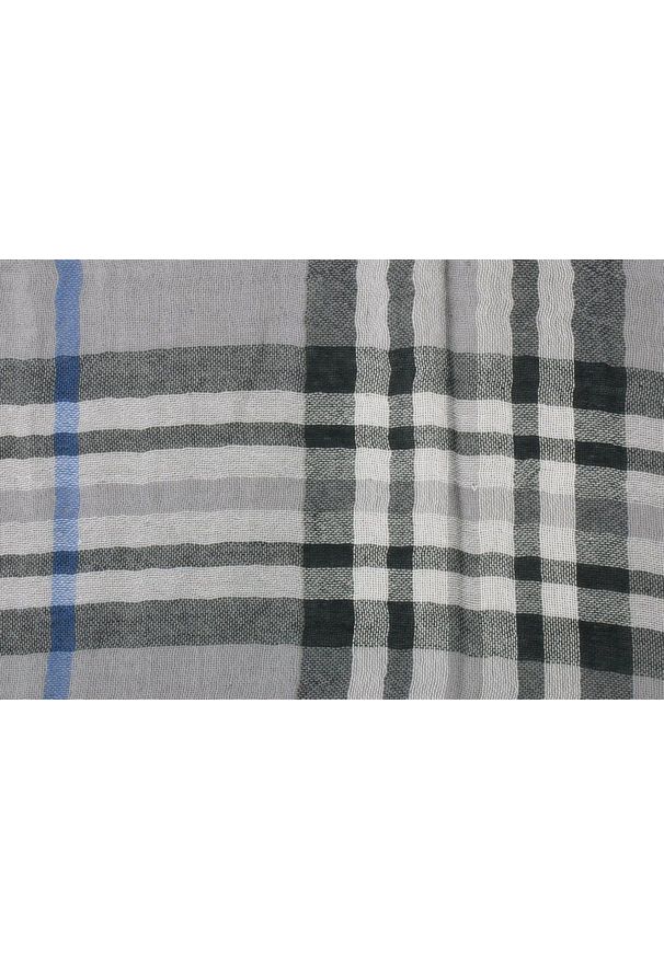 V. Fraas - Lekki (Przejściowy) Szalik Bawełniany - Fraas - Szary w Kratę. Kolor: szary. Materiał: bawełna. Sezon: lato. Styl: elegancki, klasyczny