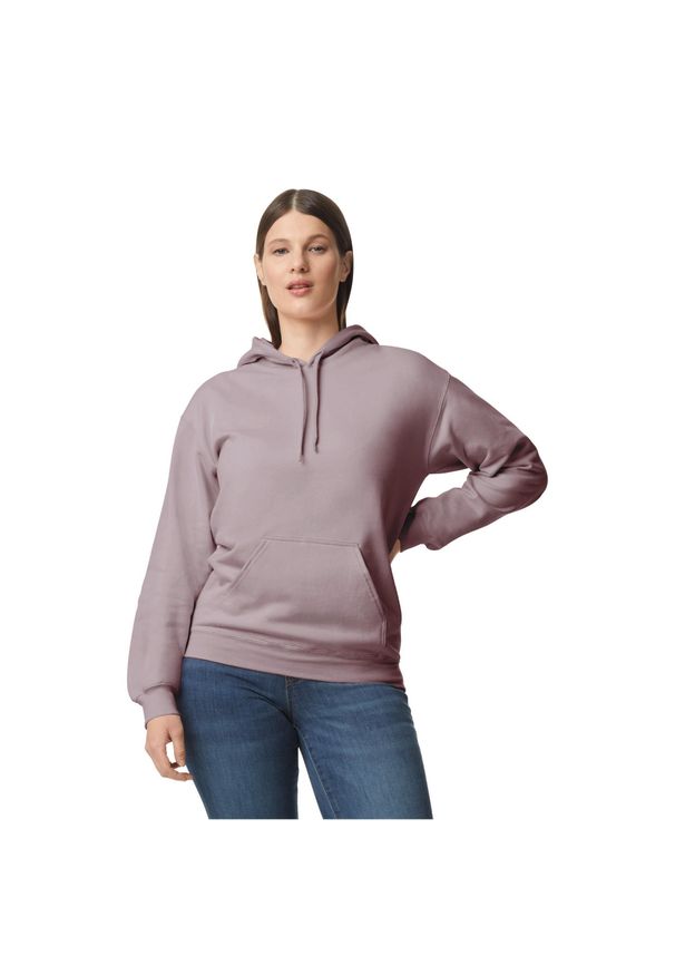 GILDAN - Bluza Z Kapturem Dla Dorosłych Unisex Softstyle Fleece Midweight. Typ kołnierza: kaptur. Kolor: fioletowy. Materiał: poliester, bawełna