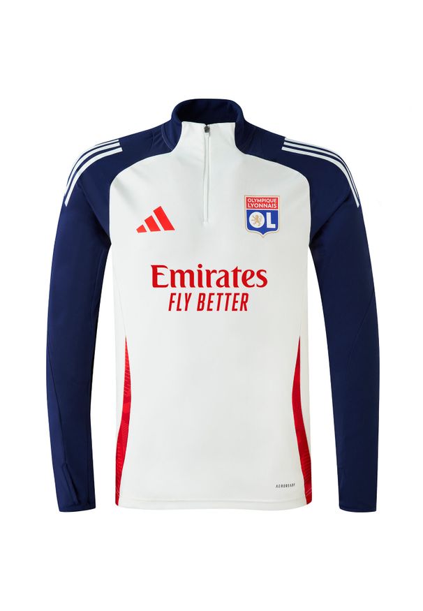 Adidas - Bluza Olympique Lyonnais Tiro 24 Training. Kolor: biały, niebieski, czerwony, wielokolorowy. Materiał: materiał. Sport: piłka nożna
