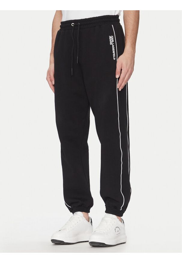 Karl Lagerfeld Jeans Spodnie dresowe A2M10098 Czarny Regular Fit. Kolor: czarny. Materiał: bawełna