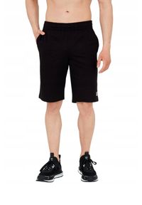 EA7 Emporio Armani - EA7 Czarne shorty męskie z białym logo, Rozmiar S. Kolor: czarny. Materiał: bawełna. Długość: krótkie #3