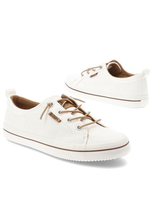Trampki damskie Lee Cooper, cholewka z materiału tekstylnego wiązanie z przodu sportowy fason, białe, LCW-26-02-4058L SVL-629. Kolor: biały. Materiał: materiał. Szerokość cholewki: normalna. Styl: sportowy
