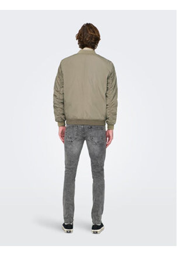 Only & Sons Kurtka bomber Joshua 22023287 Beżowy Regular Fit. Kolor: beżowy. Materiał: syntetyk