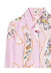 Tory Burch - TORY BURCH - Wzorzysta koszula z jedwabiu. Kolor: różowy, wielokolorowy, fioletowy. Materiał: jedwab. Długość rękawa: długi rękaw. Długość: długie. Wzór: aplikacja, kolorowy, nadruk. Styl: klasyczny, elegancki #6