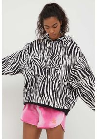 adidas Originals bluza damska kolor biały z kapturem wzorzysta. Typ kołnierza: kaptur. Kolor: biały. Materiał: materiał, dzianina #1