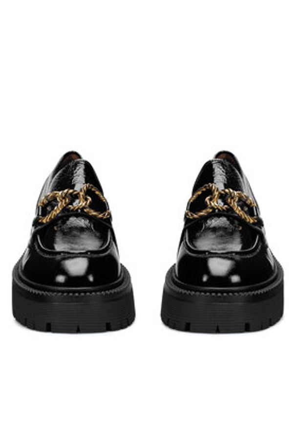 Eva Minge Półbuty BASMA-3473 Czarny. Kolor: czarny. Materiał: lakier, skóra