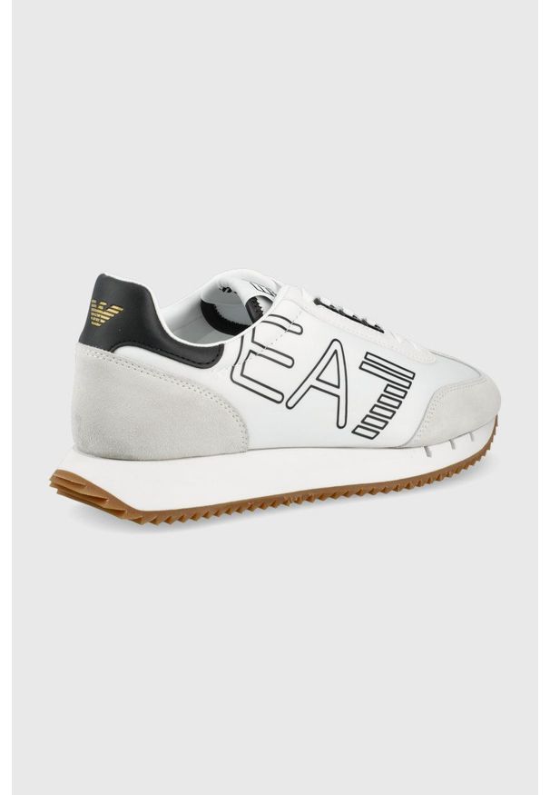 EA7 Emporio Armani buty kolor biały. Zapięcie: sznurówki. Kolor: biały. Materiał: guma