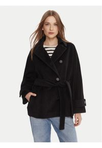 Marella Płaszcz wełniany Dovere 2523086112 Czarny Regular Fit. Kolor: czarny. Materiał: wełna