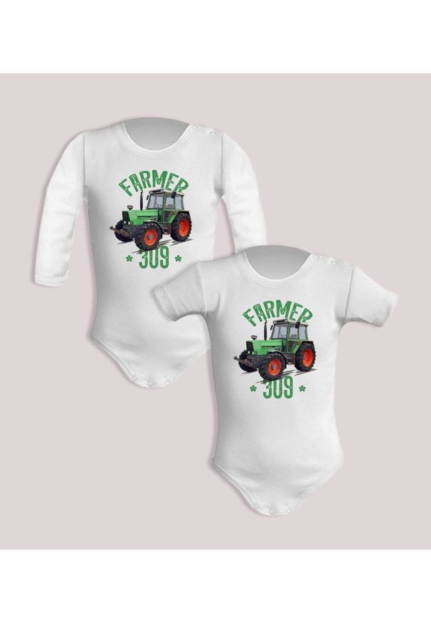 nikiniki - Fendt Farmer — body (Rozmiar: 9M; Długość rękawa: krótki; Rodzaj nadruku: Fendt Farmer 309). Materiał: bawełna. Wzór: nadruk