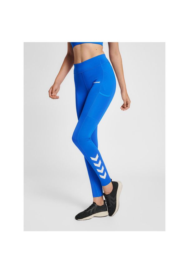 Damskie legginsy mid-rise Hummel MT Chipo. Kolor: niebieski. Sport: fitness